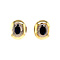 vintage Gold creoles with sapphire 14 krt