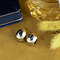 vintage Gold creoles with sapphire 14 krt
