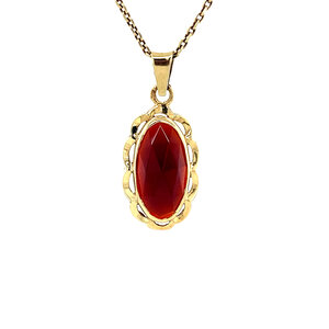 Gold pendant with garnet 14 krt