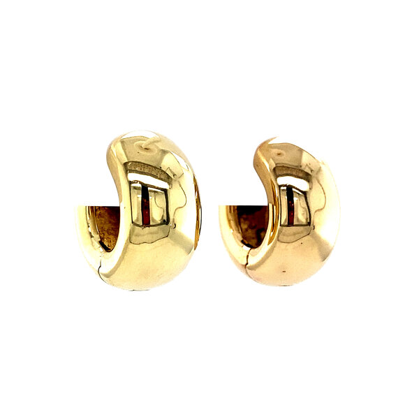 vintage Gouden gladde oorringen 14 krt
