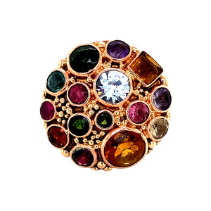 Gouden cocktail ring 14 krt