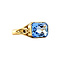 vintage Gouden ring met blauwe spinel 14 krt