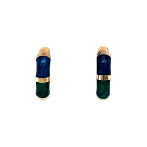 Gold earrings with enamel 14 carat