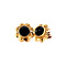 vintage Gold ear studs with garnet 14 krt