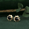 vintage Gold ear studs with garnet 14 krt
