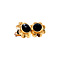 vintage Gold stud earrings with garnet 14 ct