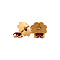 vintage Gold ear studs with garnet 14 krt