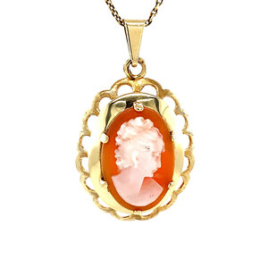 Gold pendant with cameo 14 kt