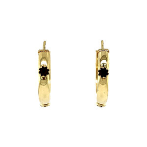 Gold earrings with garnet 14 krt