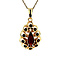 vintage Gouden entourage hanger met granaat 14 krt