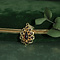 vintage Gouden entourage hanger met granaat 14 krt