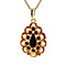 vintage Gouden entourage hanger met granaat 14 krt