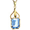 vintage Gouden hanger met blauwe spinel 14 krt