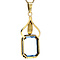 vintage Gouden hanger met blauwe spinel 14 krt