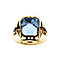 vintage Gouden ring met blauwe spinel 14 krt