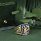 vintage Gouden zegelring met emaille 18 krt