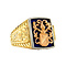 vintage Gouden zegelring met emaille 18 krt