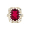 vintage Queen's ring 925 - Hot Pink