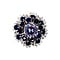 vintage Witgouden entourage ring met spinel, saffier en diamant 18 krt