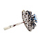 vintage White gold entourage ring with spinel, sapphire and diamonds 18 krt
