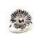 vintage White gold entourage ring with spinel, sapphire and diamonds 18 krt