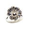 vintage Witgouden entourage ring met spinel, saffier en diamant 18 krt