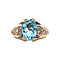 vintage Yellow gold ring with topaz and diamond 18 kt