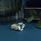 vintage Geelgouden ring met topaas en diamant 18 krt