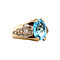 vintage Yellow gold ring with topaz and diamond 18 kt