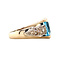 vintage Geelgouden ring met topaas en diamant 18 krt