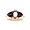 vintage Geelgouden ring met topaas en diamant 18 krt