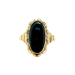 Gold ring with malachite 14 krt