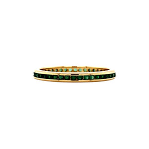 Gold alliance ring with natural emerald 18 krt