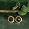 vintage Gold ear studs with garnet 14 krt