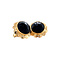 vintage Gold ear studs with garnet 14 krt