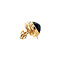 vintage Gold ear studs with garnet 14 krt