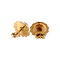 vintage Gold ear studs with garnet 14 krt