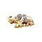 vintage Gold elephant brooch with diamond 14 kt