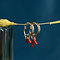 vintage Gouden oorringen met bloedkoraal 14 krt