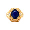 vintage Gold ring with sapphire and diamond 14 krt