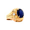 vintage Gold ring with sapphire and diamond 14 krt