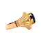 vintage Gold ring with sapphire and diamond 14 krt