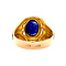 vintage Gold ring with sapphire and diamond 14 krt