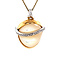 vintage Gouden hanger met parelmoer en diamant 18 krt
