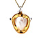 vintage Gouden hanger met parelmoer en diamant 18 krt