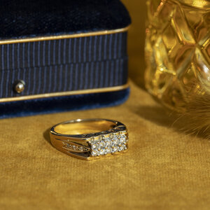 Gouden ring met diamant 14 krt