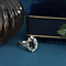 vintage Witgouden entourage ring met diamant en saffier 18 krt