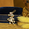 vintage Gouden Minnie Mouse hanger met robijn, saffier en diamant 14 krt