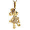 vintage Gold Minnie Mouse pendant with ruby, sapphire and diamond 14 krt