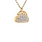 vintage Bicolour handbag pendant with diamond 9 krt
